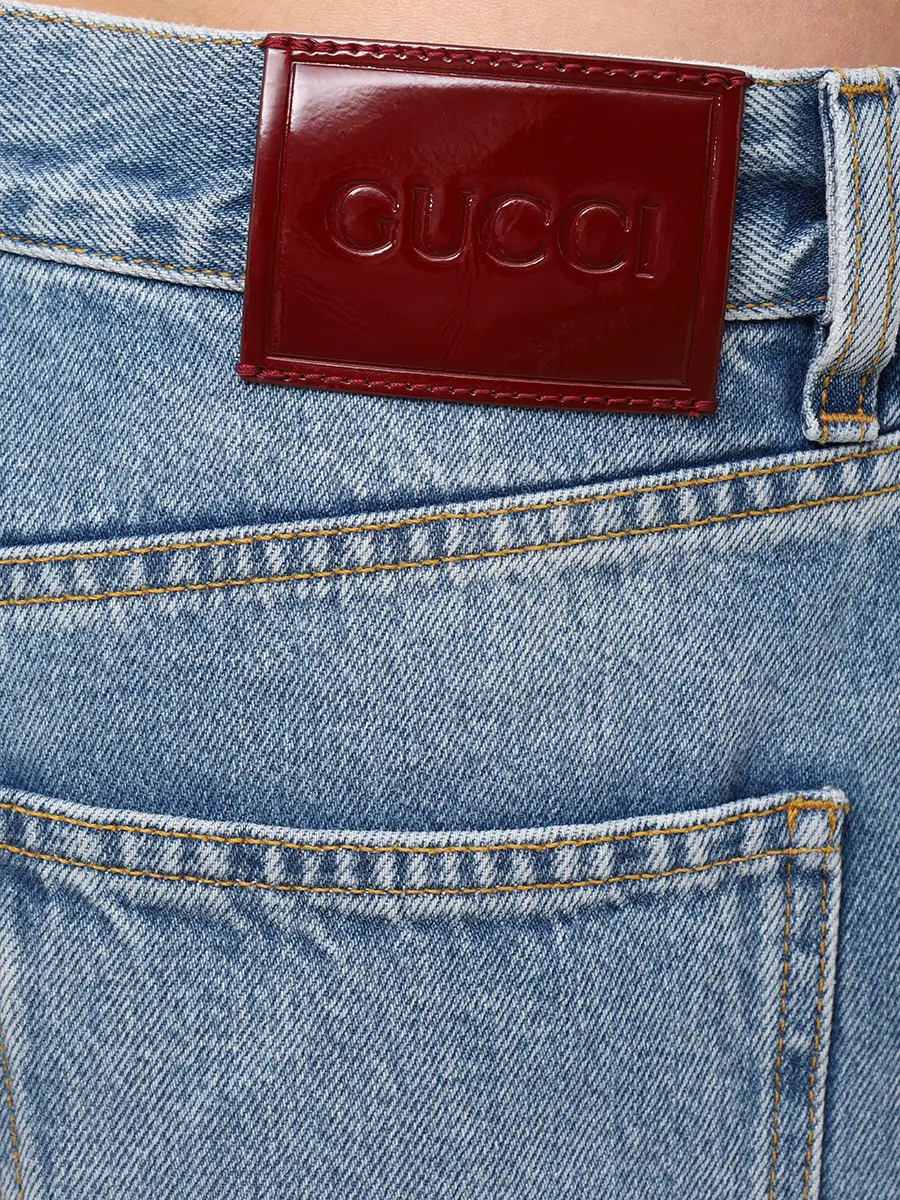 Джинсы хлопковые GUCCI 816971XDC7S4009 Голубой  Фото 5