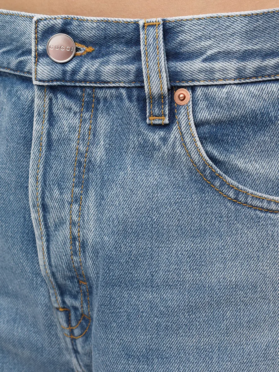 Джинсы хлопковые GUCCI 816971XDC7S4009 Голубой  Фото 6