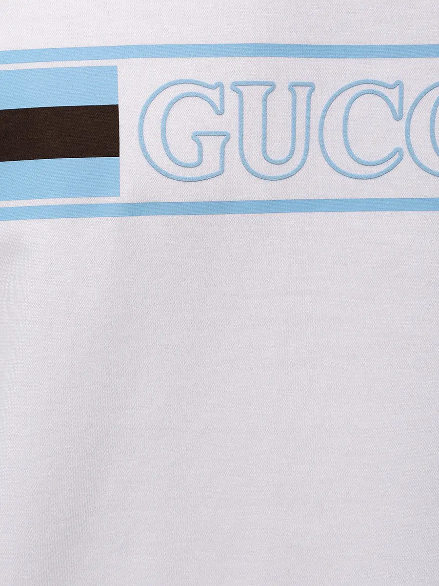 Футболка хлопковая GUCCI 796395XJG3P9074 Белый  Фото 6