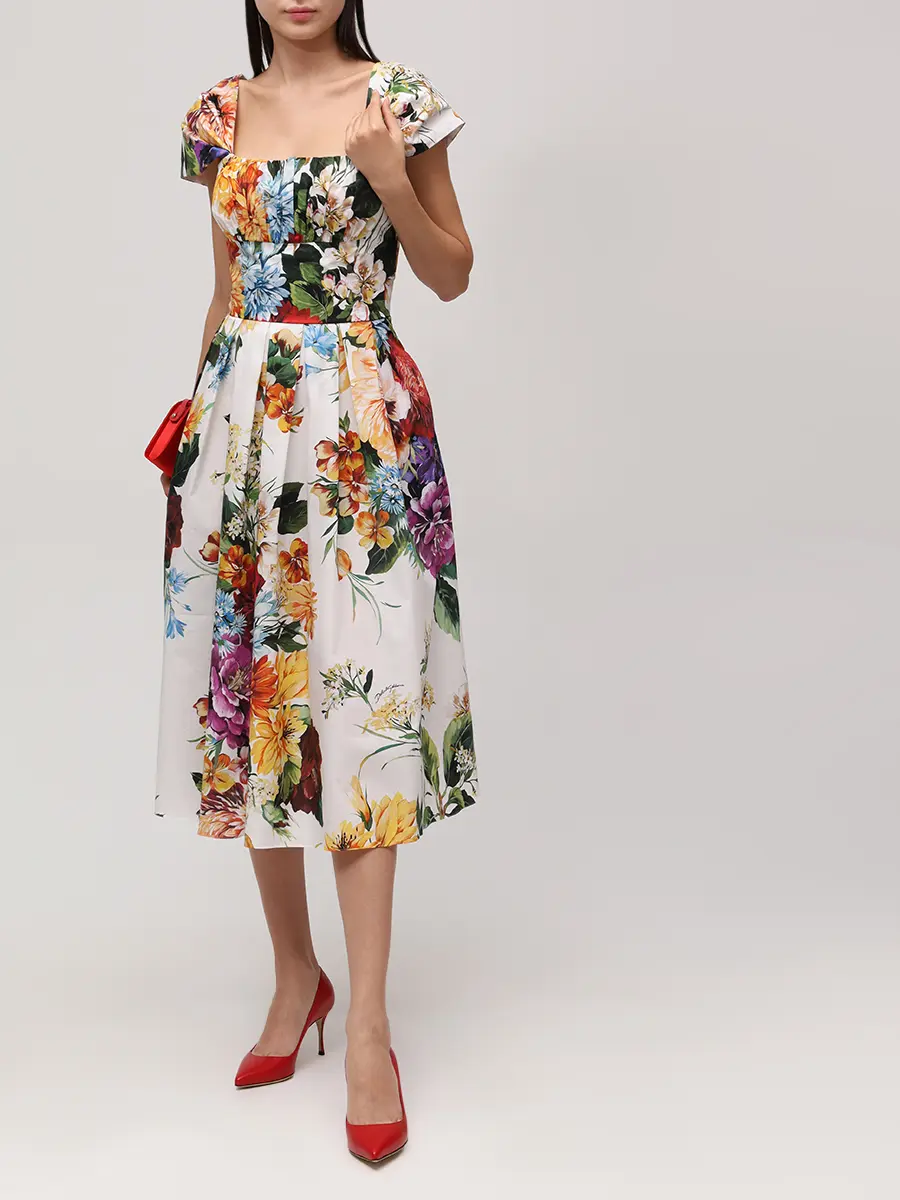 Платье хлопковое DOLCE & GABBANA F6TVKTHS5TR HA5PC Мультиколор  Фото 2