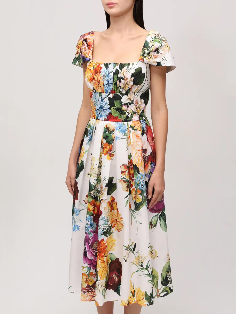 Платье хлопковое DOLCE & GABBANA F6TVKTHS5TR HA5PC Мультиколор  Фото 4