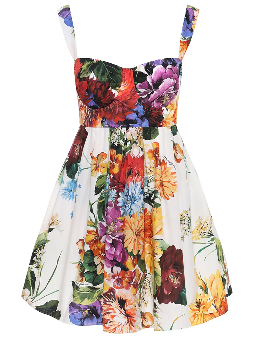 Платье хлопковое DOLCE & GABBANA F6TZXTHS5TR HA5PC Мультиколор 