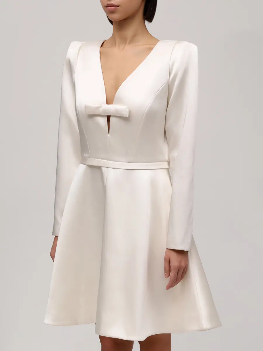 Платье из вискозы SHATU SH1226_1044 Молочный Кремовый  Фото 4