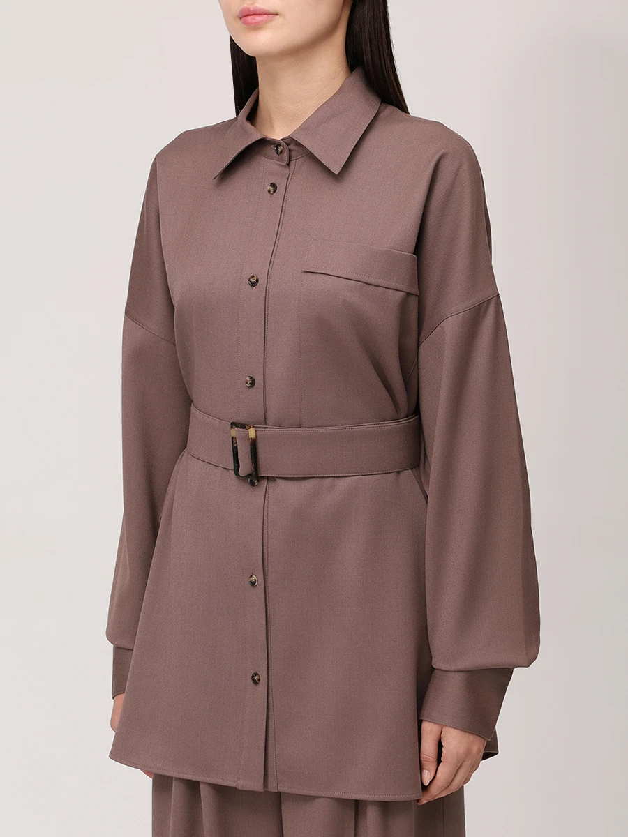 Рубашка шерстяная SHATU SH1226_285 Коричневый  Фото 4