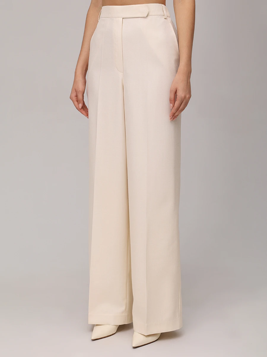 Брюки однотонные SHATU SH1226_426/1 Молочный Белый  Фото 4