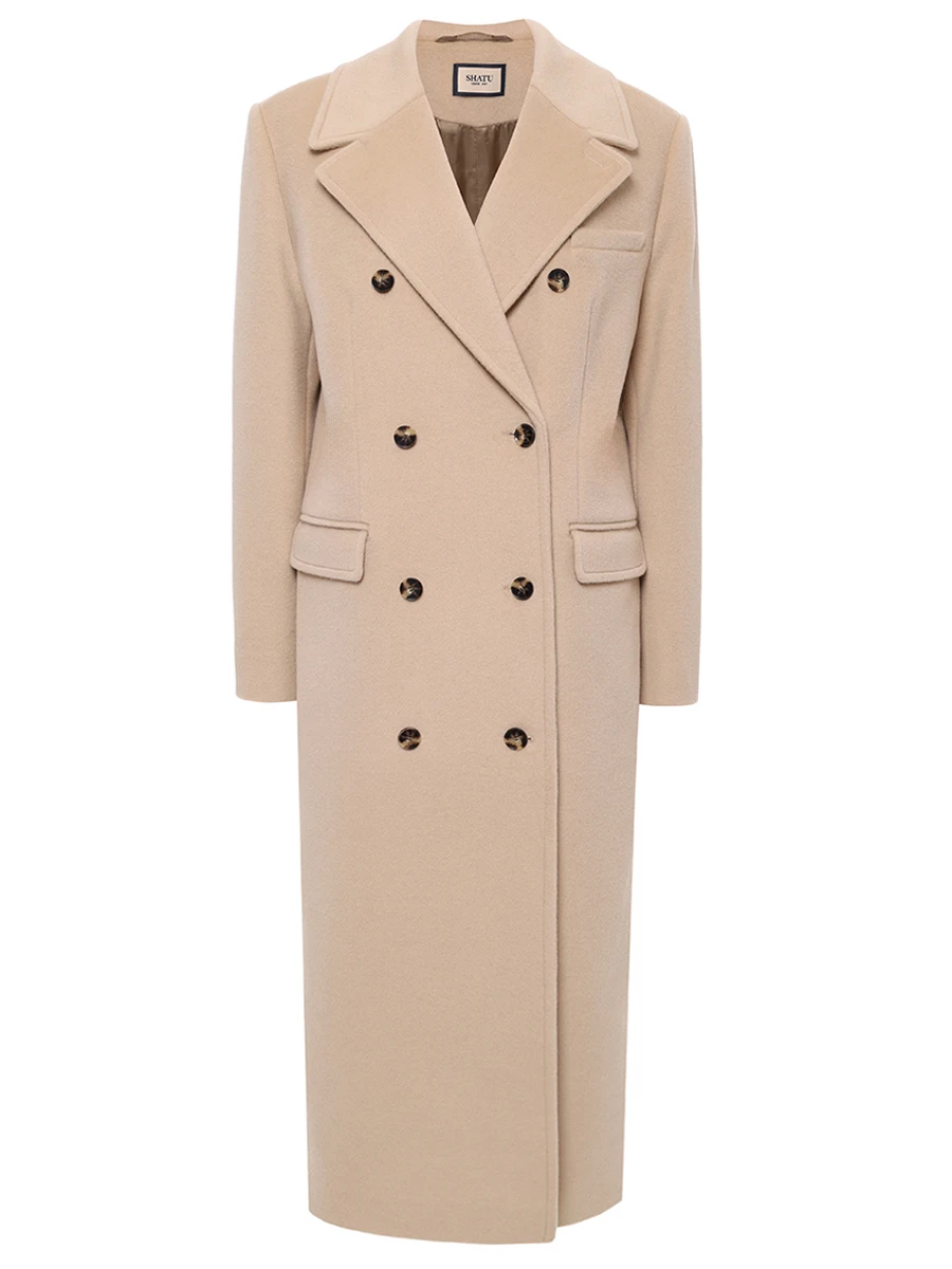 Пальто шерстяное SHATU SH1226_616 Бежевый 