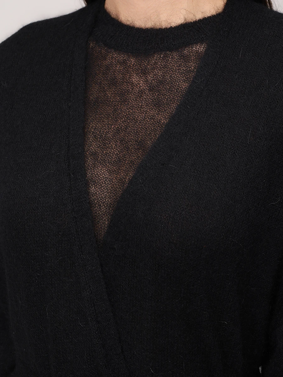 Кардиган из мохера SHATU SH1226_T75 Черный  Фото 5