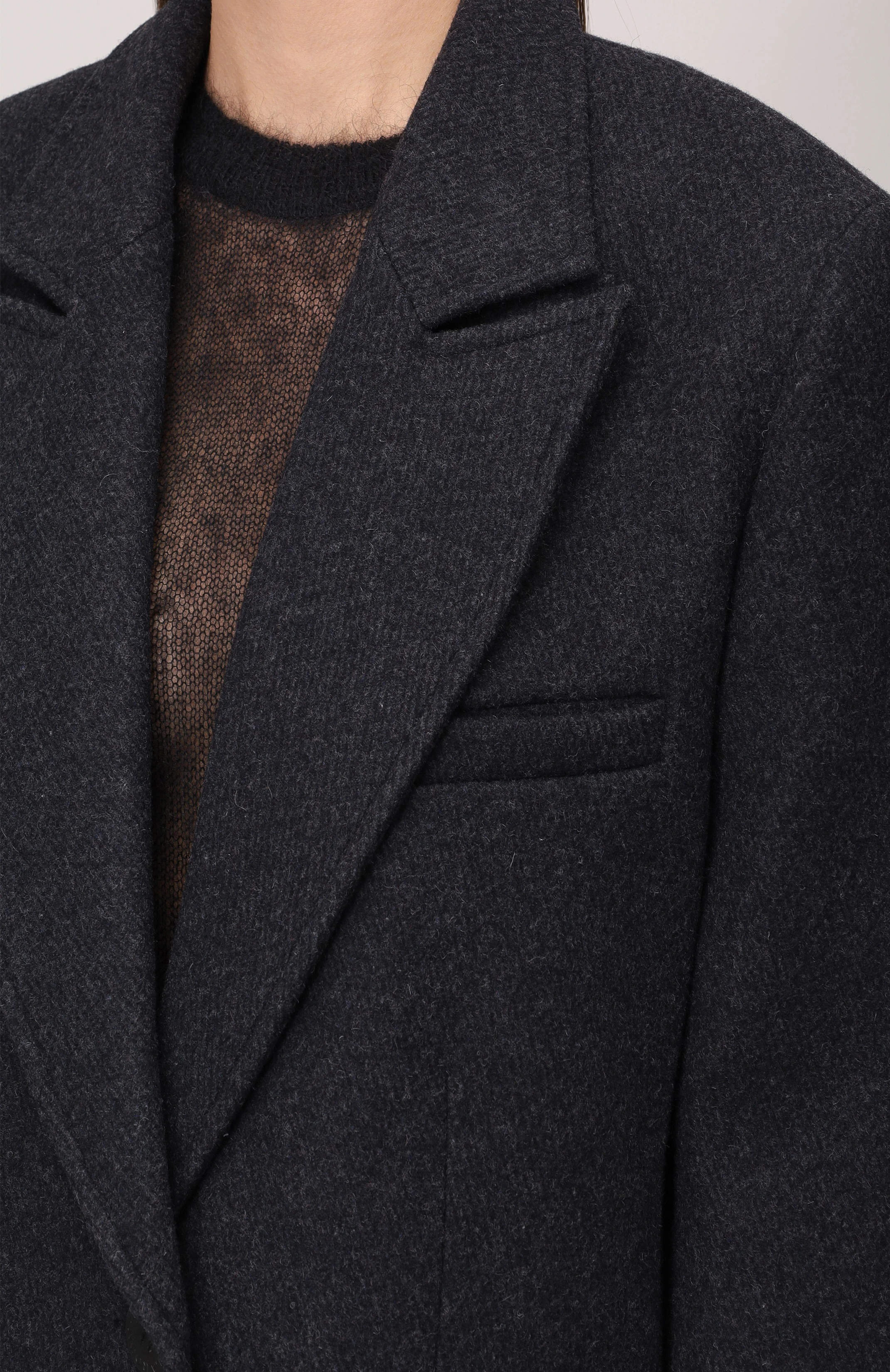 

Полупальто шерстяное, Черный, fw26-2117