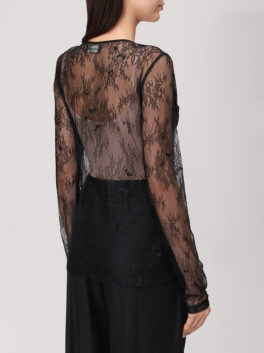 

Блуза из гипюра, Черный, fw23-2008-1