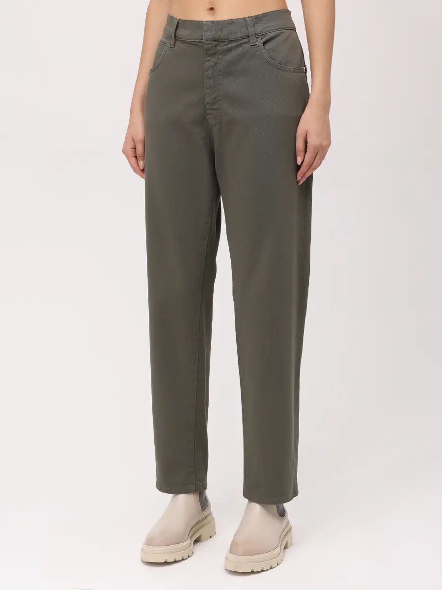 Брюки хлопковые LORENA ANTONIAZZI A2565PA19E_4049 697 Зеленый  Фото 4