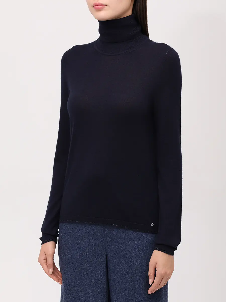 Водолазка из кашемира и шелка LORENA ANTONIAZZI A25110DM71B/380 590 Темно- Синий  Фото 4