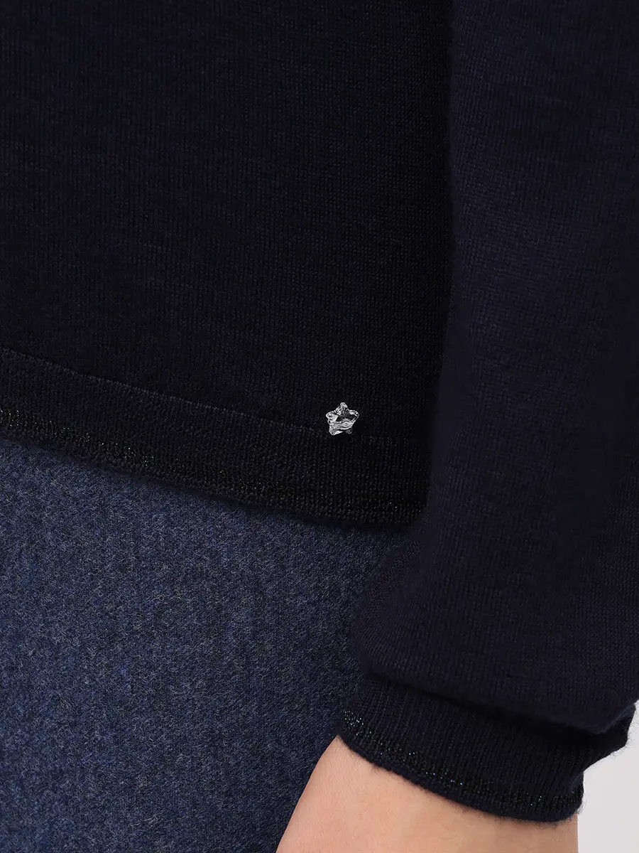 Водолазка из кашемира и шелка LORENA ANTONIAZZI A25110DM71B/380 590 Темно- Синий  Фото 5