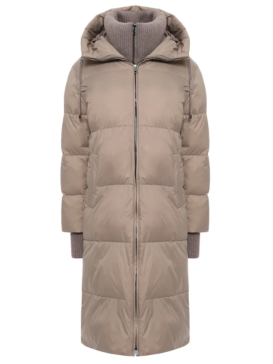Куртка стеганая с шапкой LORENA ANTONIAZZI A2504PI07A_9616/A2504PI38A_328/A2507 Бежевый 