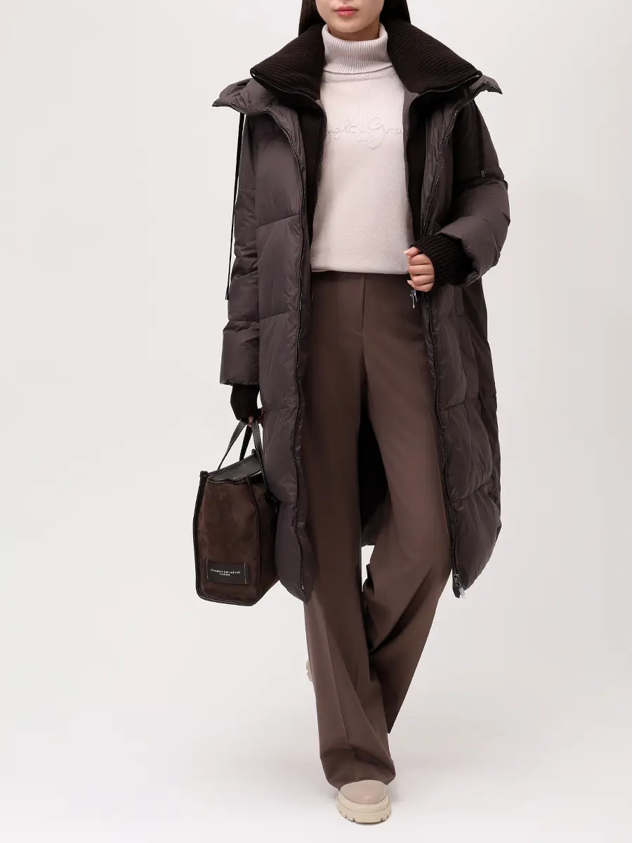 Куртка стеганая LORENA ANTONIAZZI A2504PI07A_9616 259/A2504PI38A_328/A2507 Коричневый  Фото 2