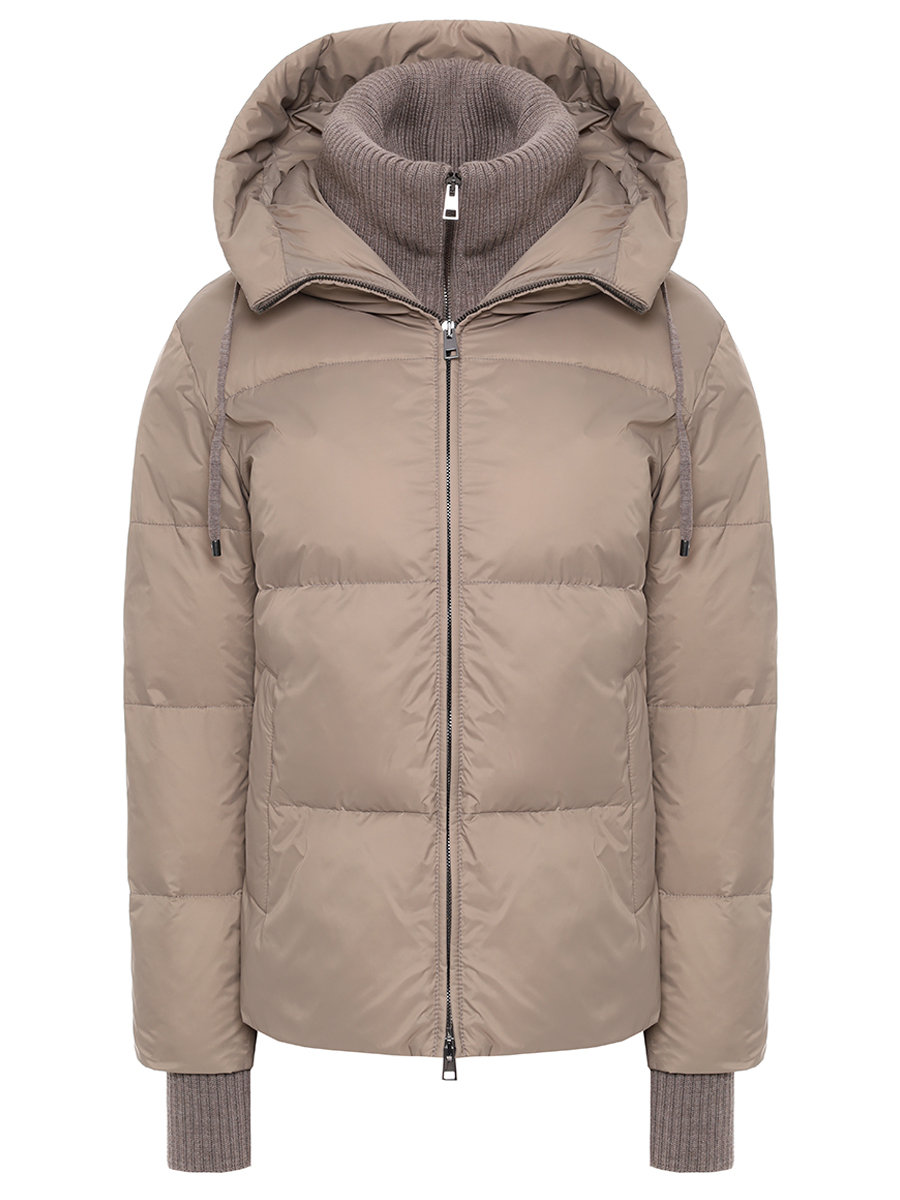 Куртка стеганая с шапкой LORENA ANTONIAZZI A2504PI07B_9616 169/ A2504PI38A/A2507 Бежевый 