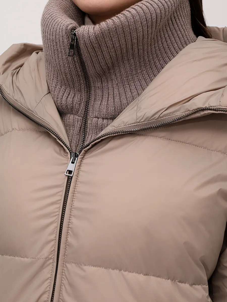 Куртка стеганая с шапкой LORENA ANTONIAZZI A2504PI07B_9616 169/ A2504PI38A/A2507 Бежевый  Фото 5