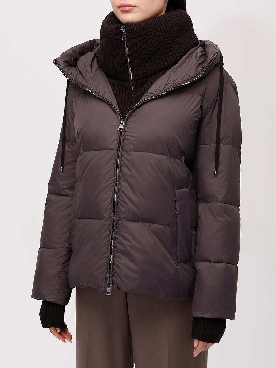 

Куртка стеганая с шапкой, Коричневый, A2504PI07B_9616 259/A2504PI38A/A2507