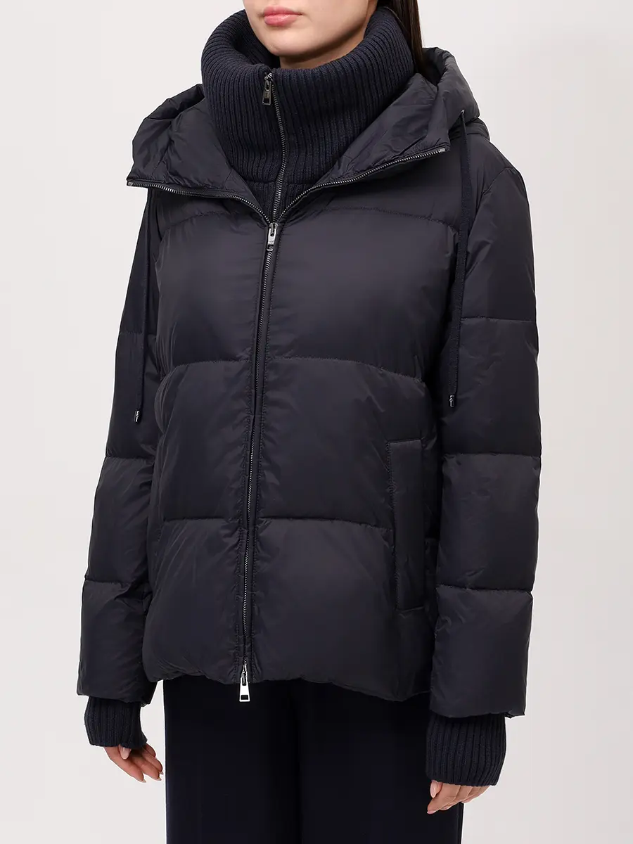 Куртка стеганая с шапкой LORENA ANTONIAZZI A2504PI07B_9616 598/A2504PI38A/A2507 Синий  Фото 4