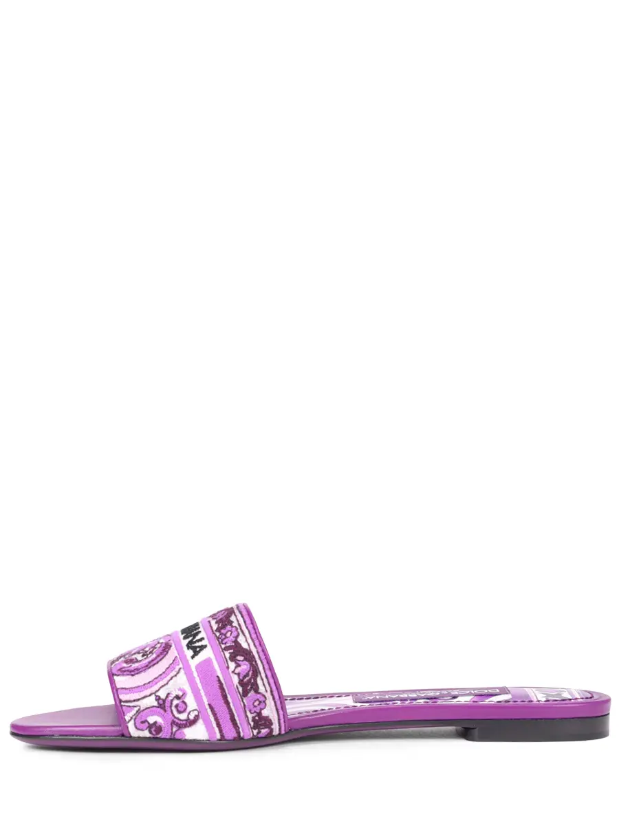 Шлепанцы комбинированные DOLCE & GABBANA CQ0571 AV804 I03TN Фиолетовый  Фото 3