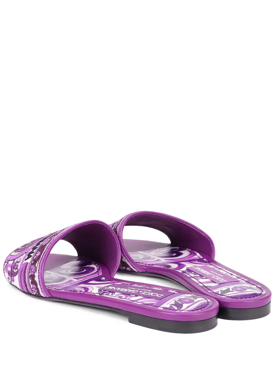 Шлепанцы комбинированные DOLCE & GABBANA CQ0571 AV804 I03TN Фиолетовый  Фото 4