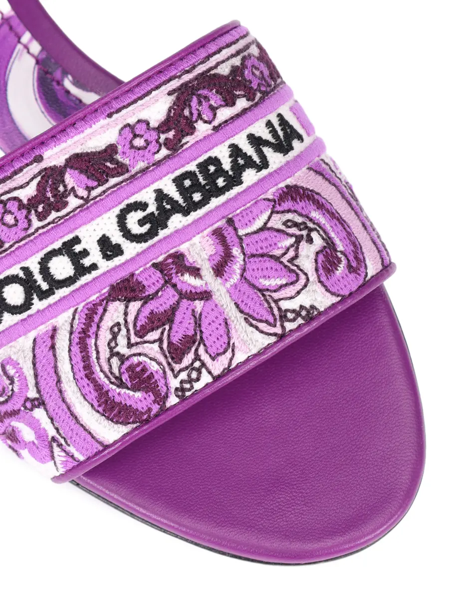 Шлепанцы комбинированные DOLCE & GABBANA CQ0571 AV804 I03TN Фиолетовый  Фото 5
