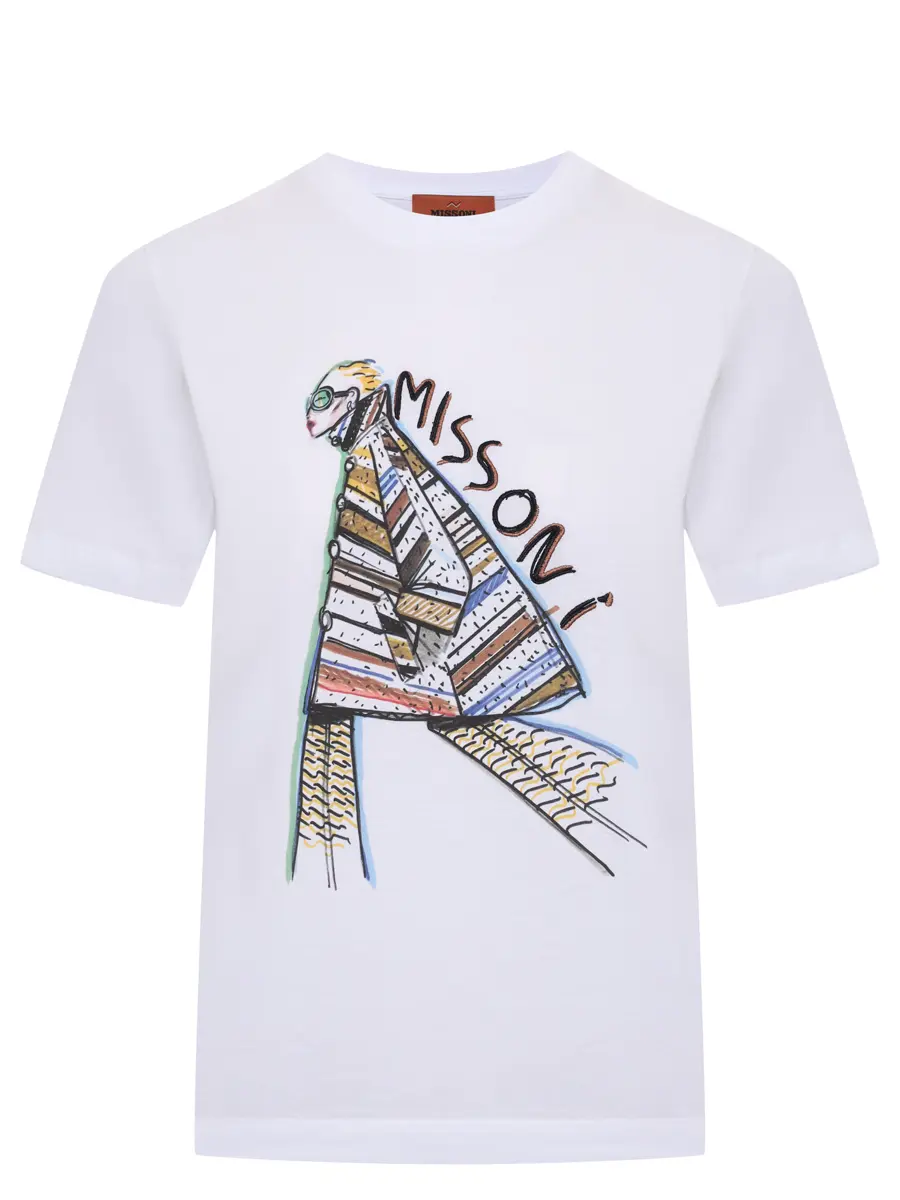 Футболка хлопковая MISSONI DS25WL03-BJ00PB S01IJ Белый 