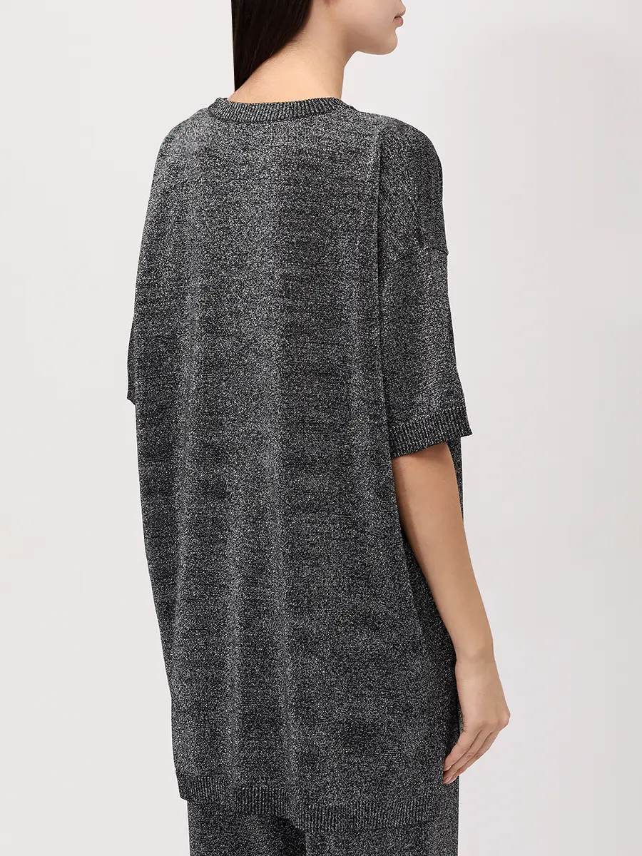 Футболка из вискозы MISSONI DS25WN04-BK01BY L905D Серебряный  Фото 3