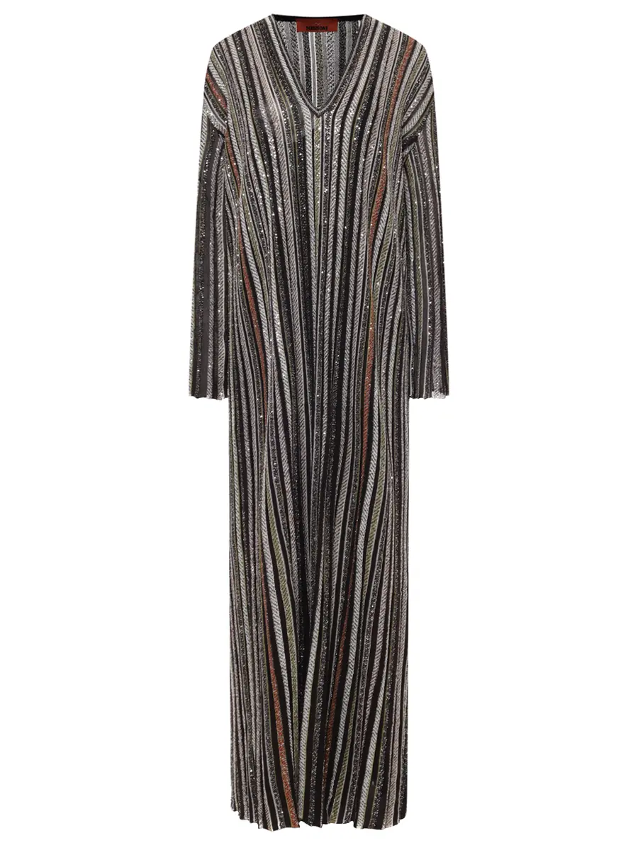 Платье с пайетками MISSONI DS25WG05-BK01C3 SM9T5 Черный 