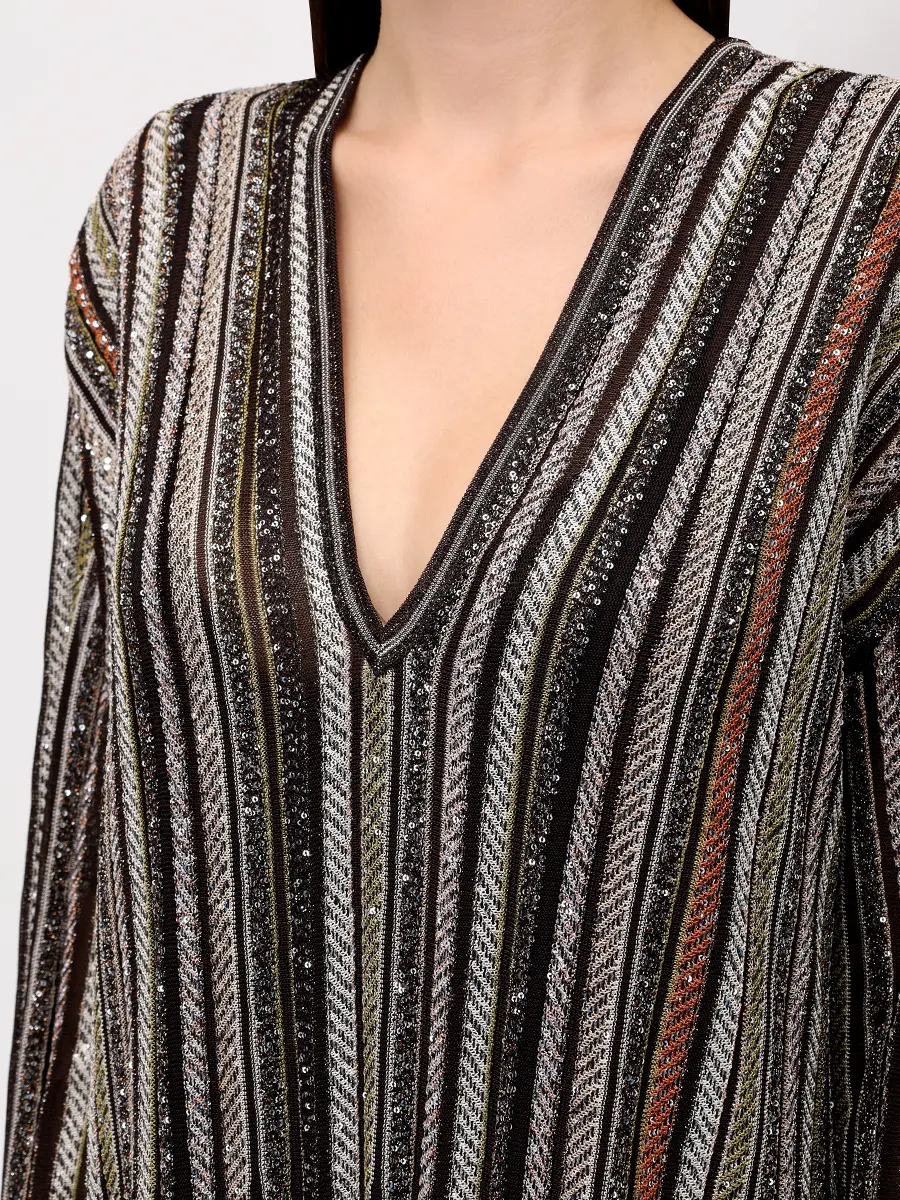 Платье с пайетками MISSONI DS25WG05-BK01C3 SM9T5 Черный  Фото 5