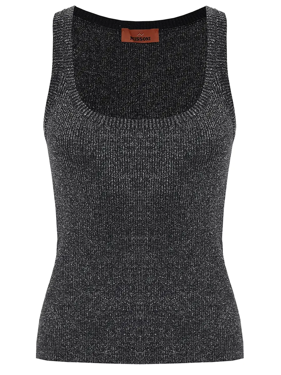 Топ из вискозы MISSONI DS25WK0M-BK01BY L905D Серебряный 