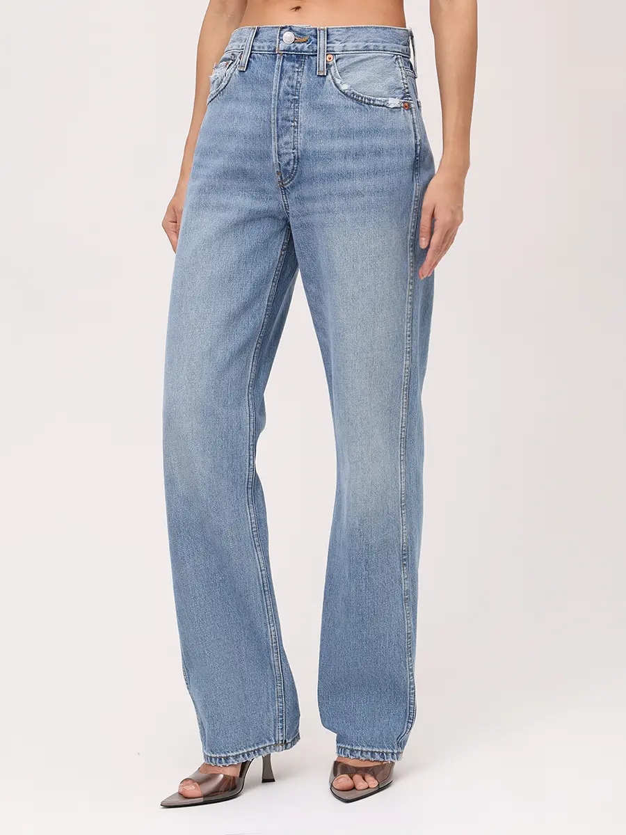 Джинсы хлопковые REDONE 188-3WHRL/D Голубой  Фото 4