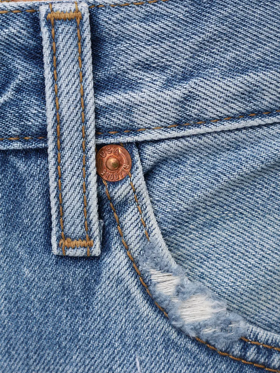 Джинсы хлопковые REDONE 188-3WHRL/D Голубой  Фото 6