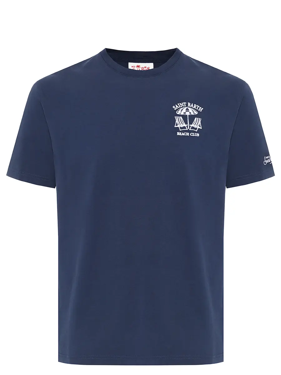 Футболка хлопковая MC2 SAINT BARTH PORTOFINO - BEACH CLUB 61 EMB Синий 
