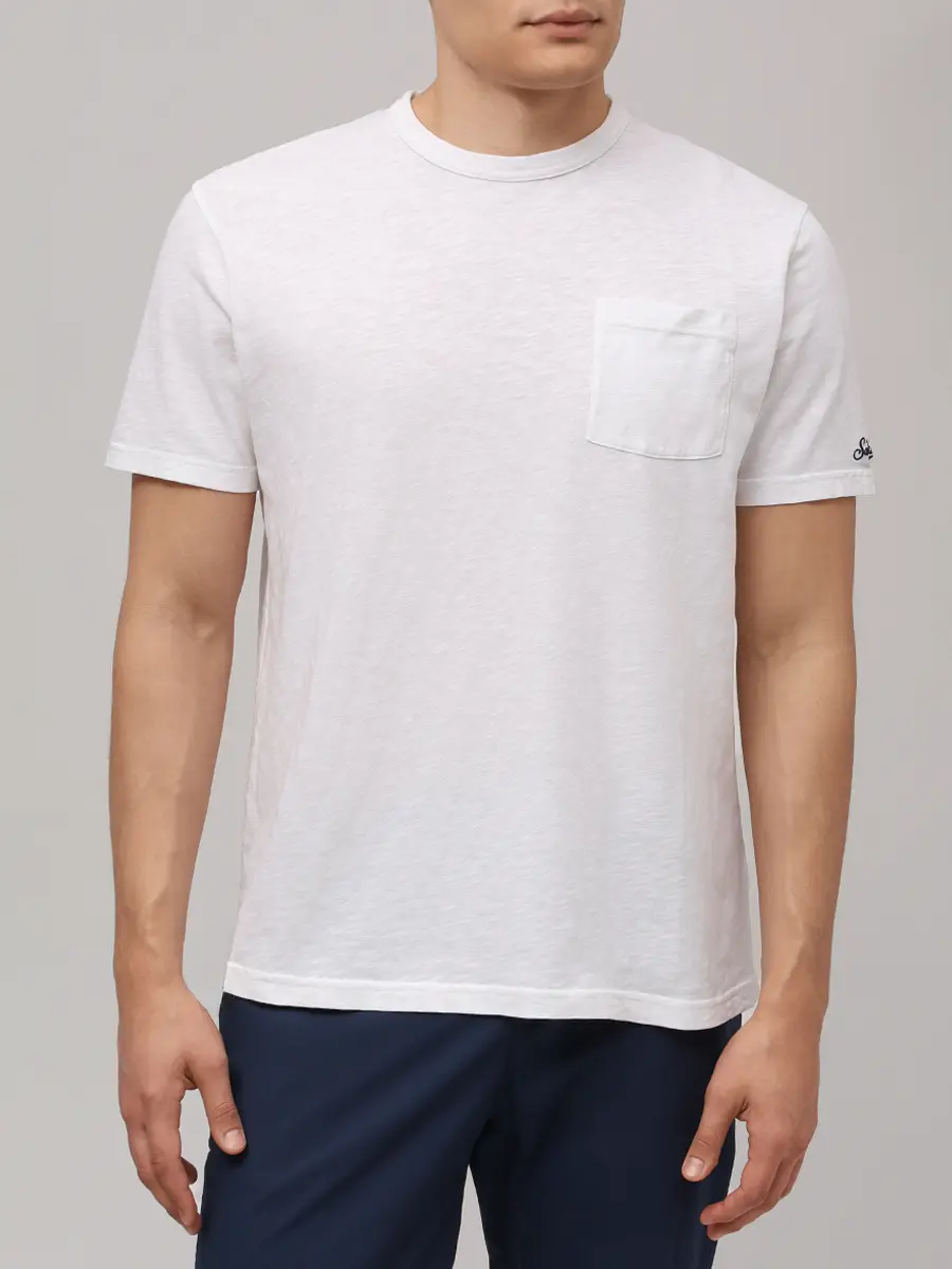 Футболка хлопковая MC2 SAINT BARTH PRESIDENT - 01N WHITE Белый  Фото 4