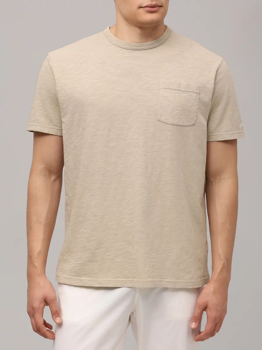 Футболка хлопковая MC2 SAINT BARTH PRESIDENT - 10H GRAIN Бежевый  Фото 4