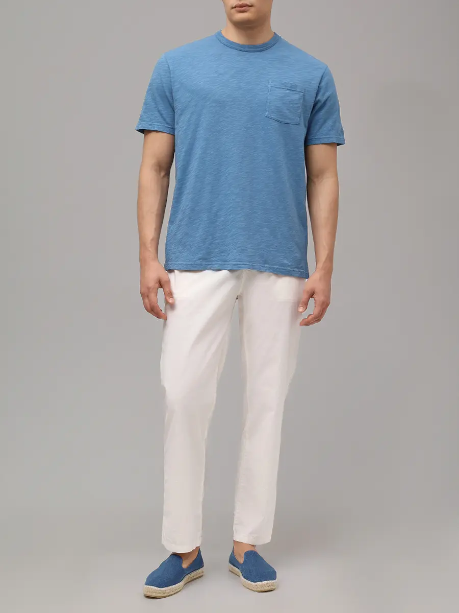 Футболка хлопковая MC2 SAINT BARTH PRESIDENT - 33 DUSTY BLUE Голубой  Фото 2