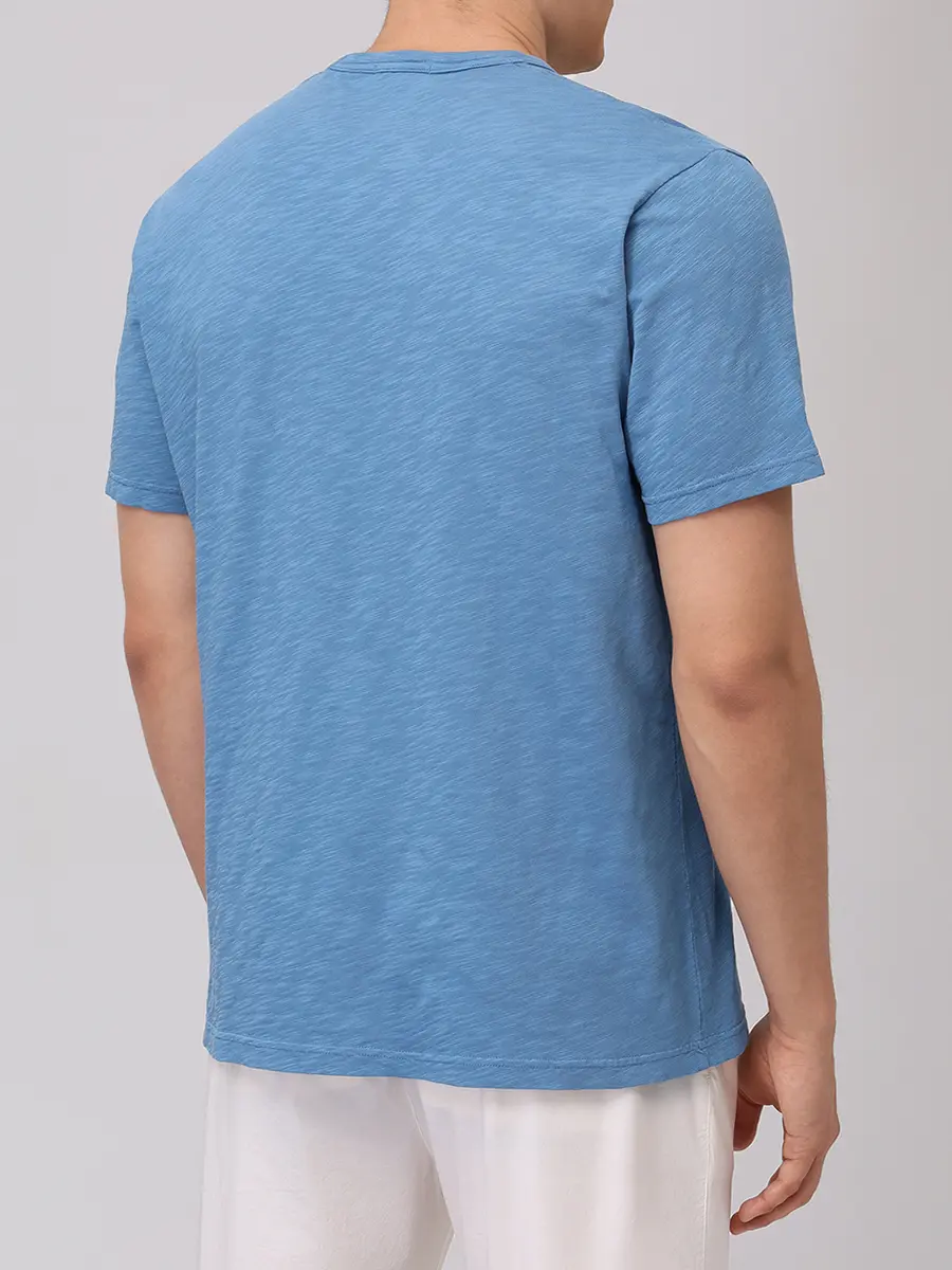 Футболка хлопковая MC2 SAINT BARTH PRESIDENT - 33 DUSTY BLUE Голубой  Фото 3