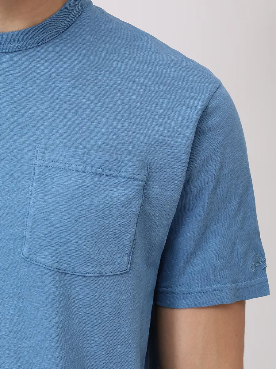 Футболка хлопковая MC2 SAINT BARTH PRESIDENT - 33 DUSTY BLUE Голубой  Фото 5