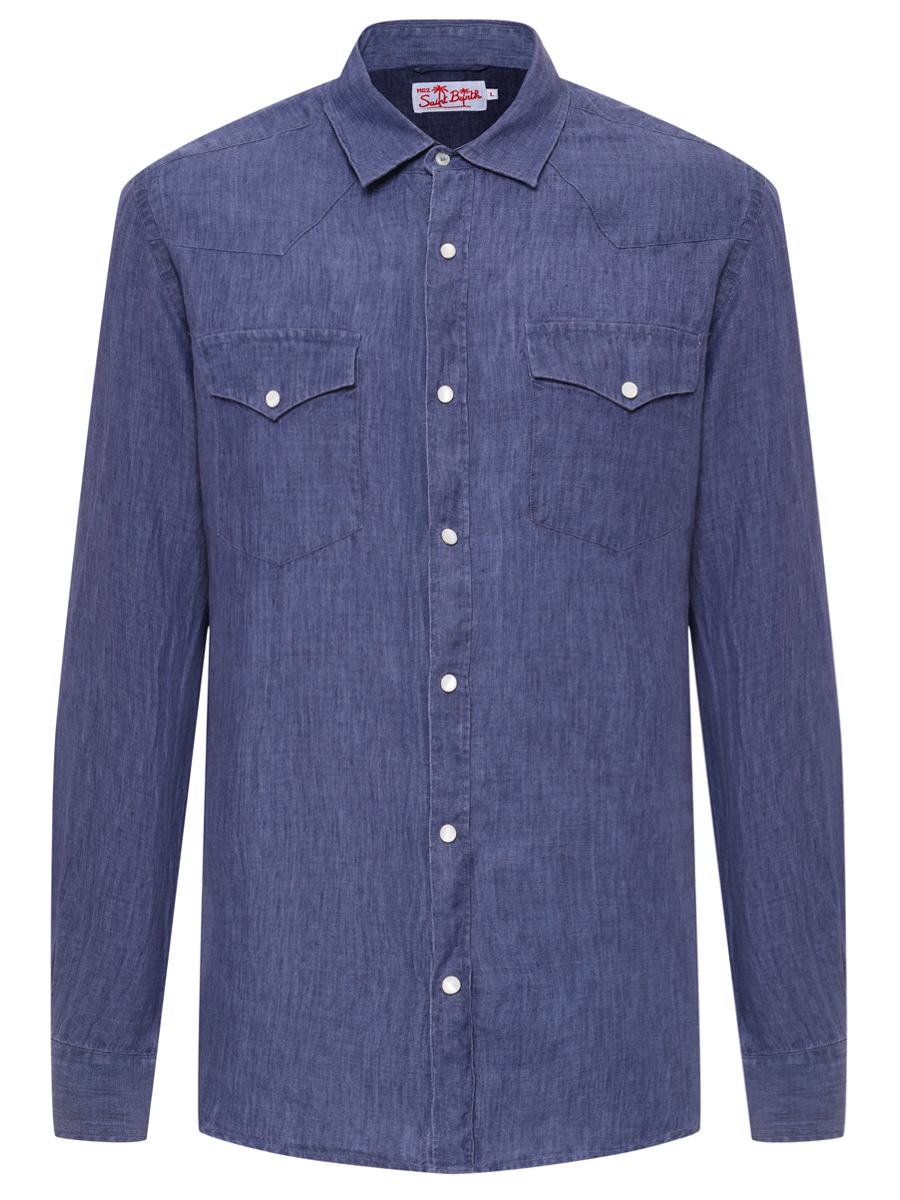 Рубашка Slim Fit льняная MC2 SAINT BARTH
