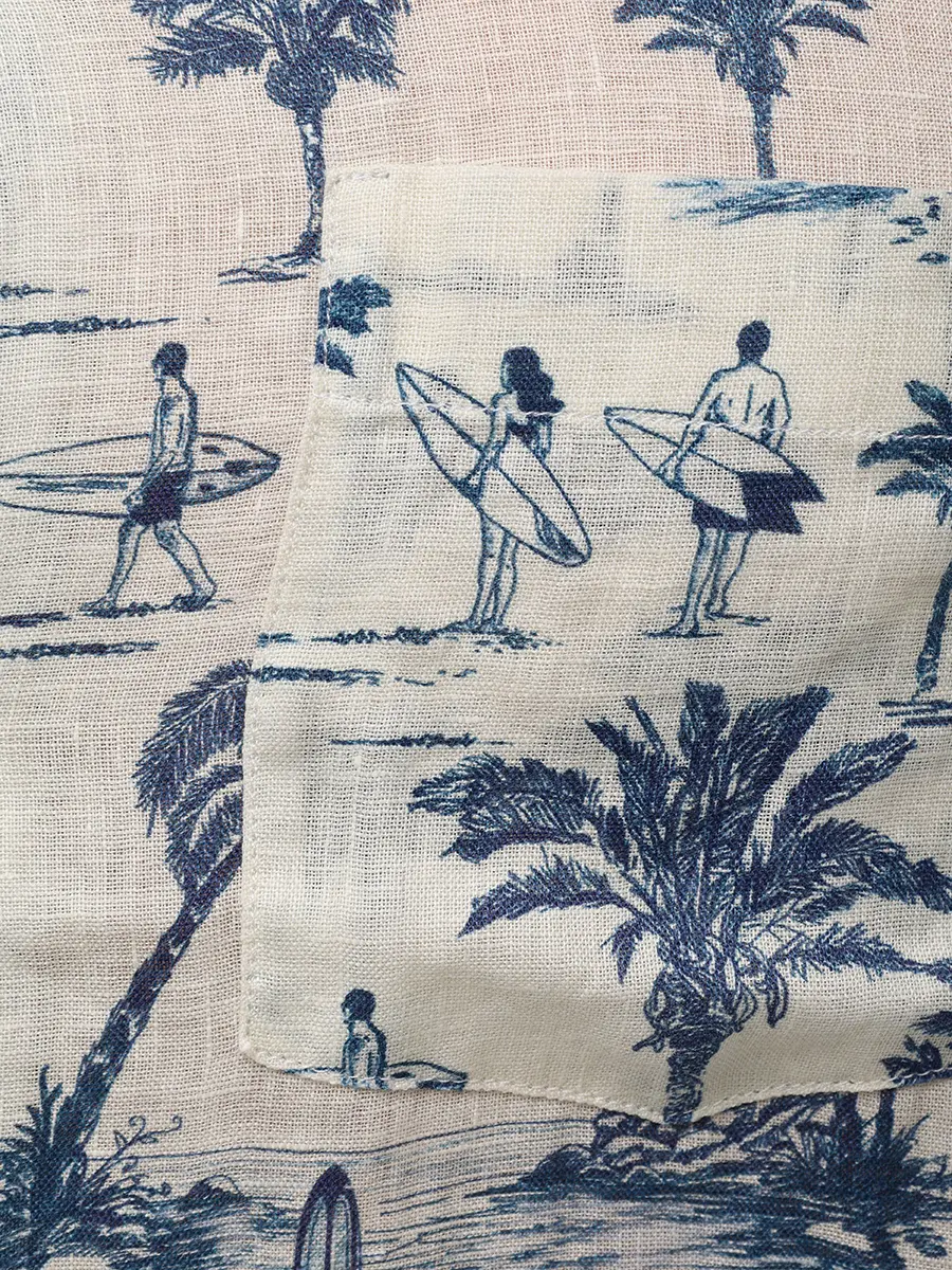 Рубашка Regular Fit льняная MC2 SAINT BARTH SIFNOS - SURF BEACH 10 Кремовый  Фото 6