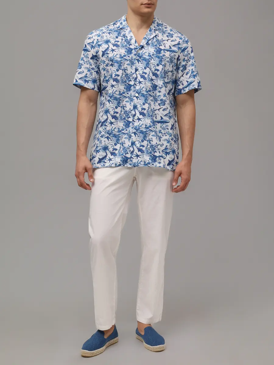 Брюки хлопковые MC2 SAINT BARTH CALAIS - COTTON 01 WHITE Белый  Фото 2