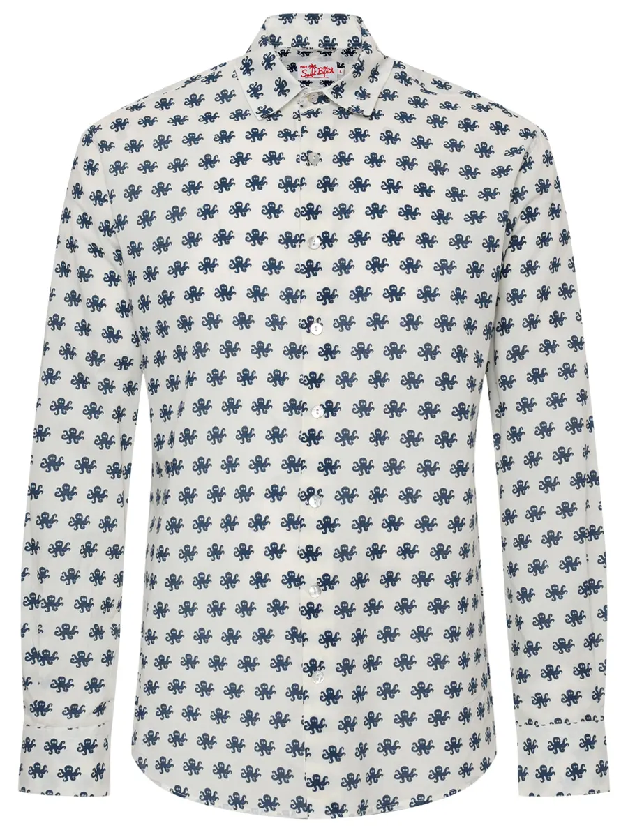 Рубашка Slim Fit хлопковая MC2 SAINT BARTH SIKELIA - POLPO GANG 1061 Принт 