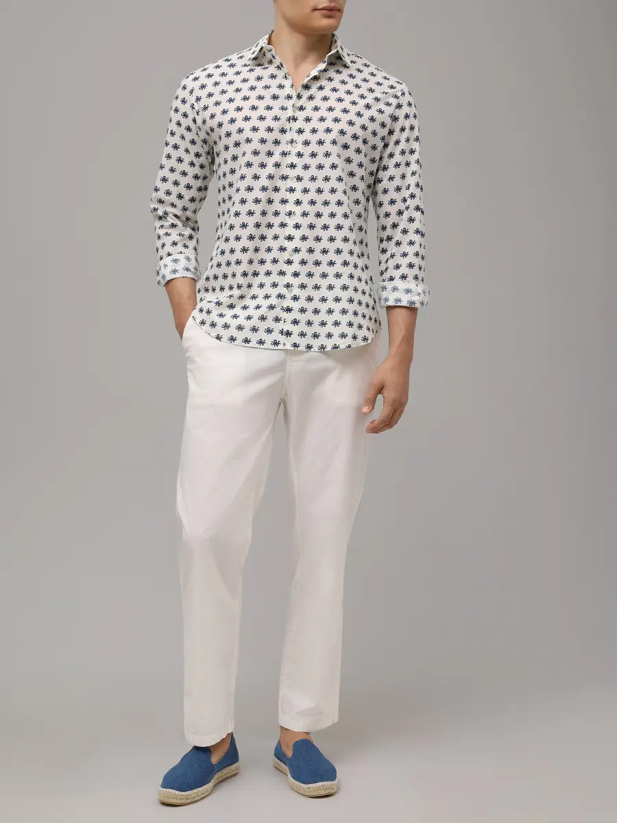 Рубашка Slim Fit хлопковая MC2 SAINT BARTH SIKELIA - POLPO GANG 1061 Принт  Фото 2