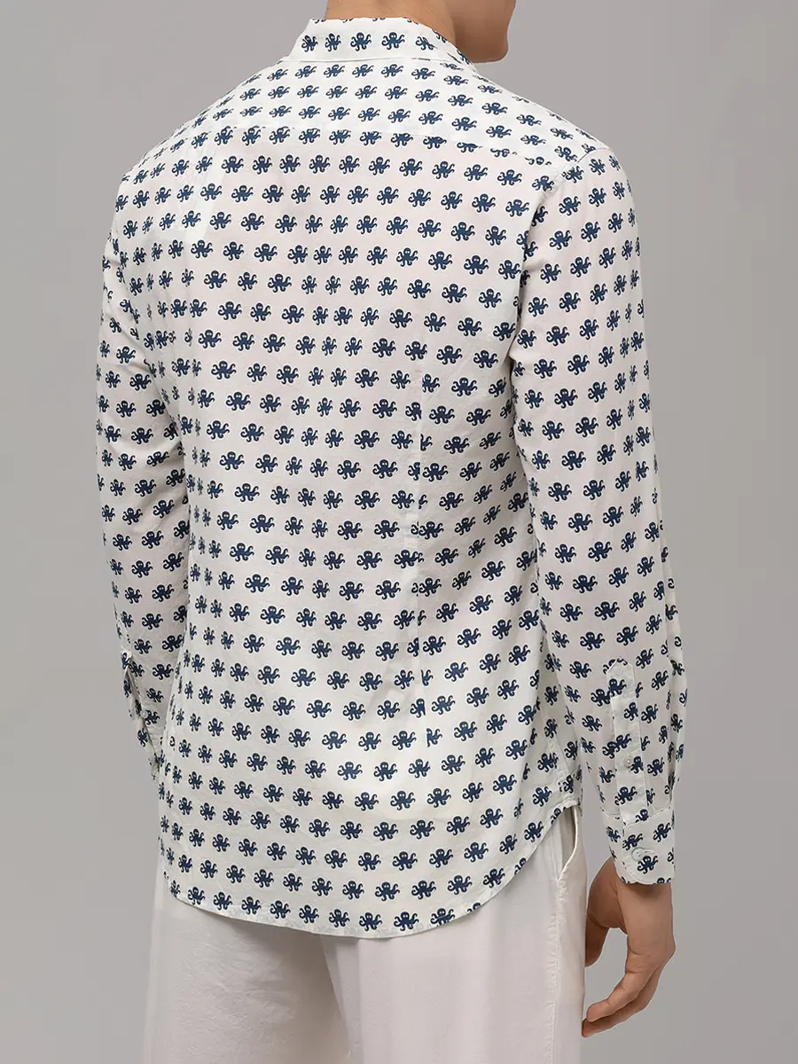 Рубашка Slim Fit хлопковая MC2 SAINT BARTH SIKELIA - POLPO GANG 1061 Принт  Фото 3