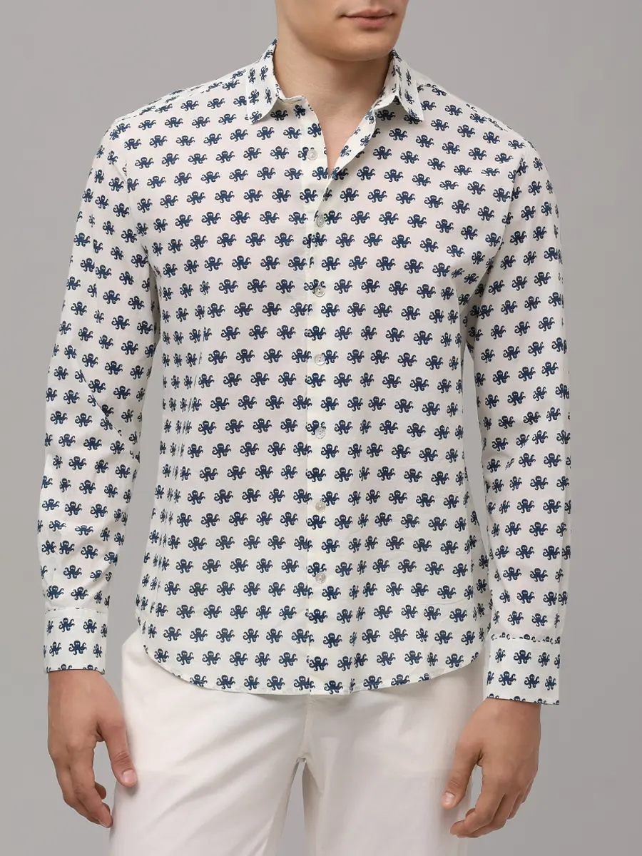 Рубашка Slim Fit хлопковая MC2 SAINT BARTH SIKELIA - POLPO GANG 1061 Принт  Фото 4