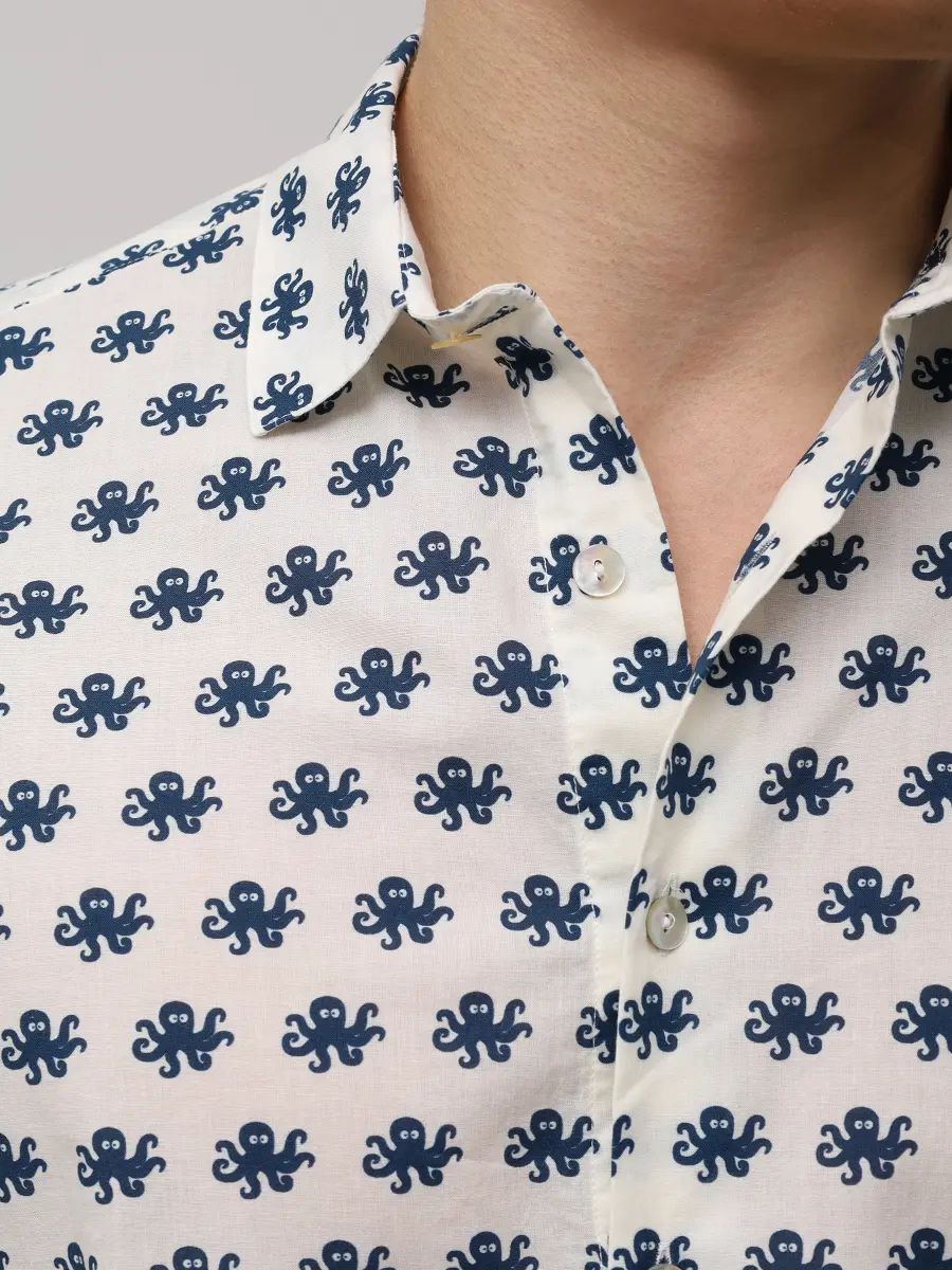Рубашка Slim Fit хлопковая MC2 SAINT BARTH SIKELIA - POLPO GANG 1061 Принт  Фото 5