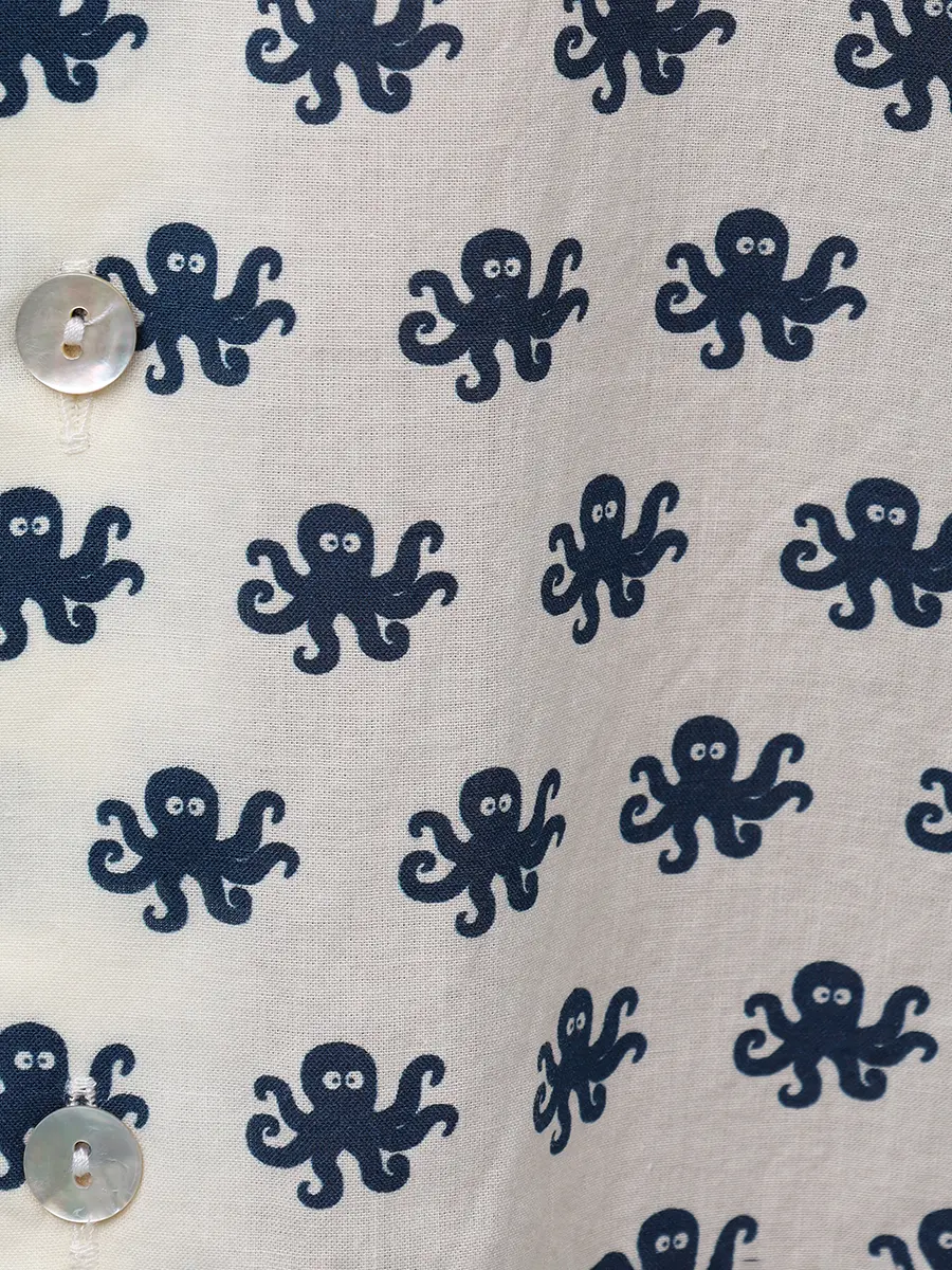 Рубашка Slim Fit хлопковая MC2 SAINT BARTH SIKELIA - POLPO GANG 1061 Принт  Фото 6