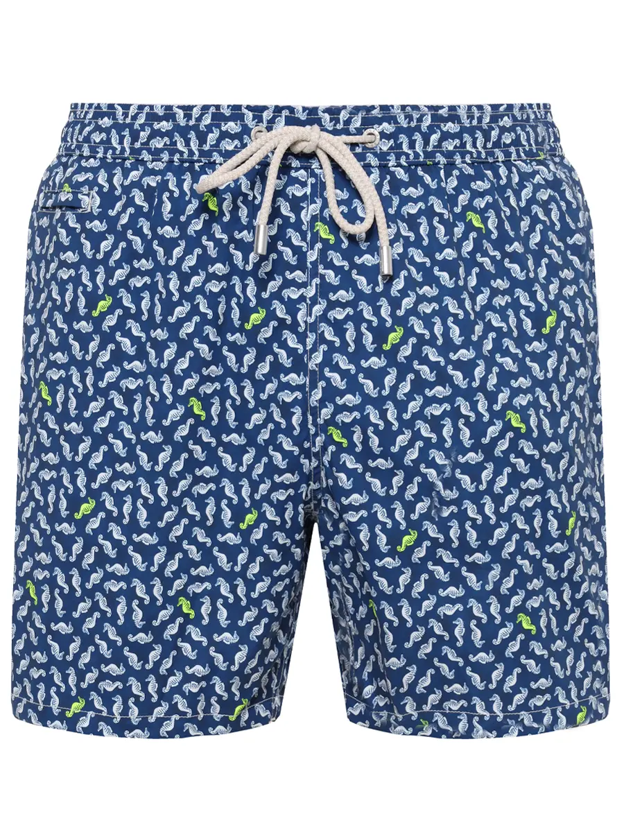 Шорты плавательные MC2 SAINT BARTH COMFORT LIGHT - SEAHORSE PATTERN 6191 Синий 