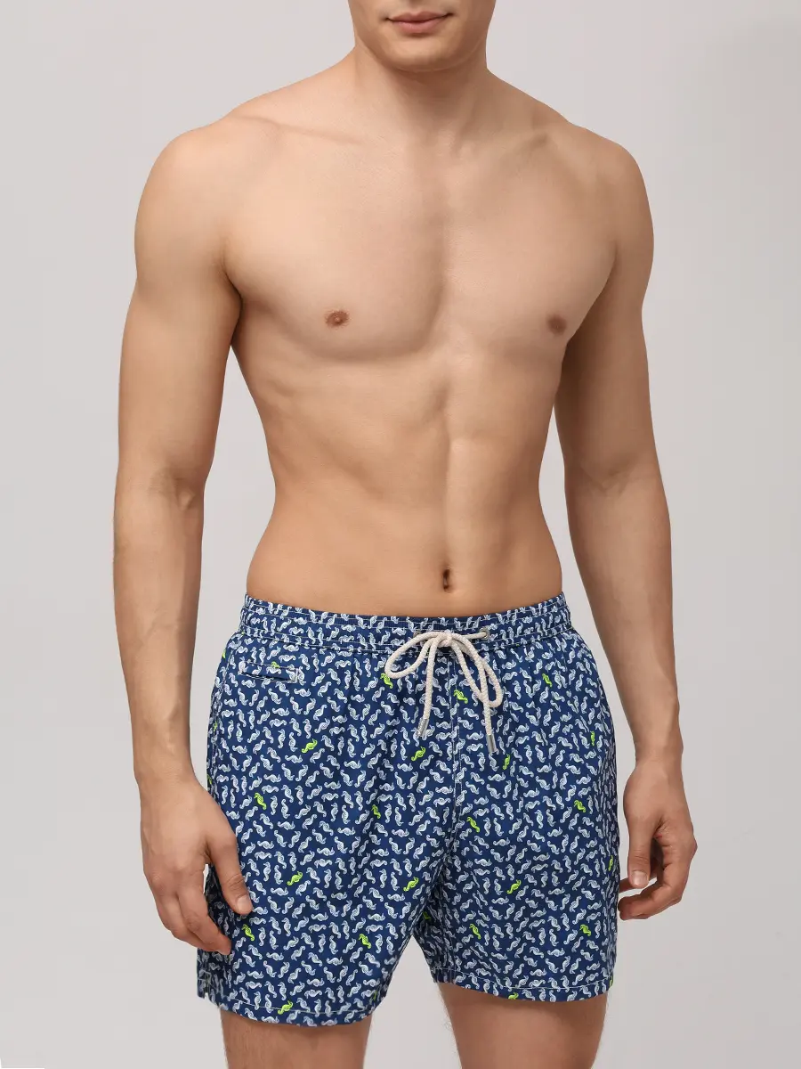 Шорты плавательные MC2 SAINT BARTH COMFORT LIGHT - SEAHORSE PATTERN 6191 Синий  Фото 2
