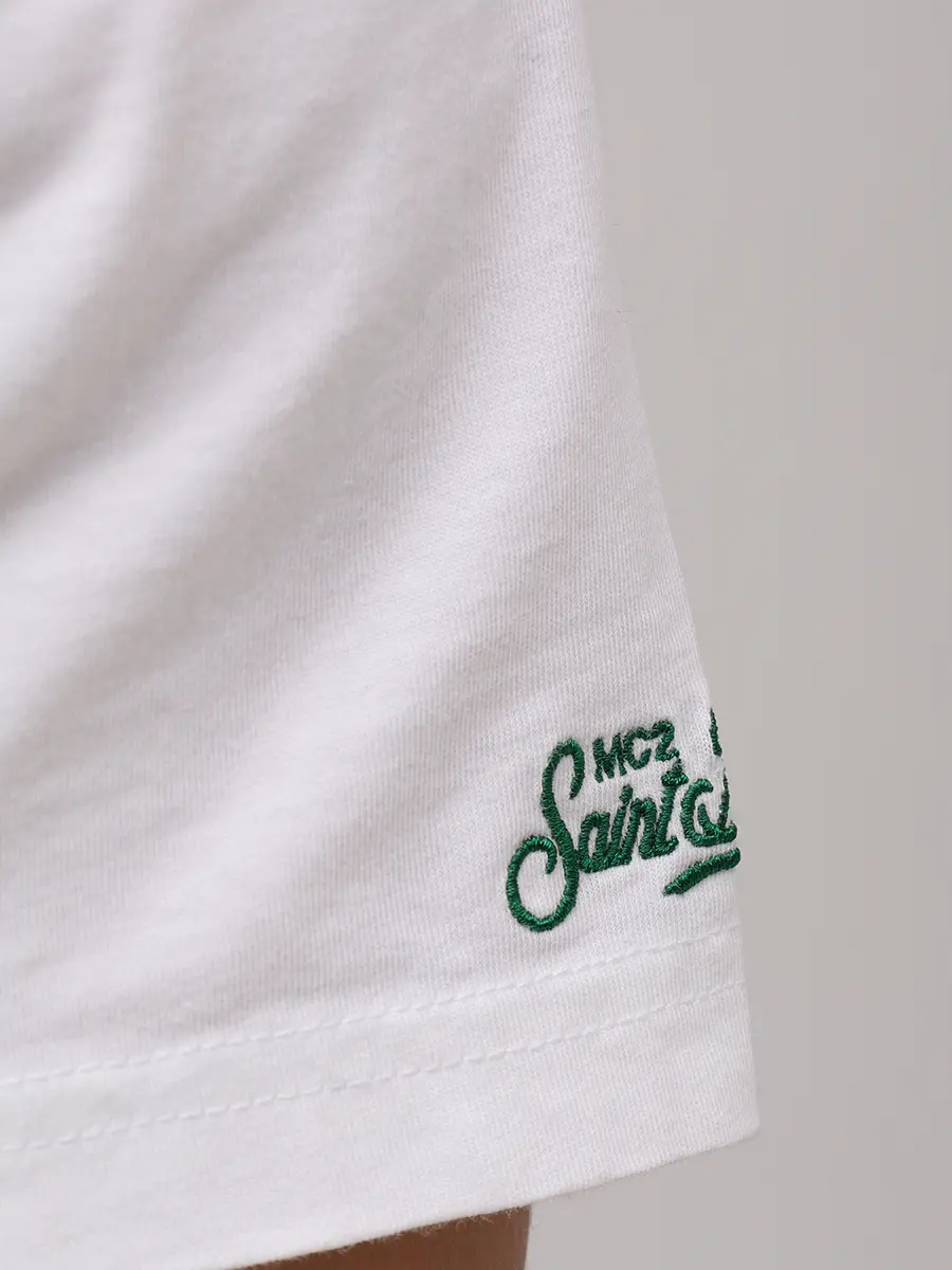 Футболка хлопковая MC2 SAINT BARTH AUSTIN - STAR WATCH 01N EMB Белый  Фото 6